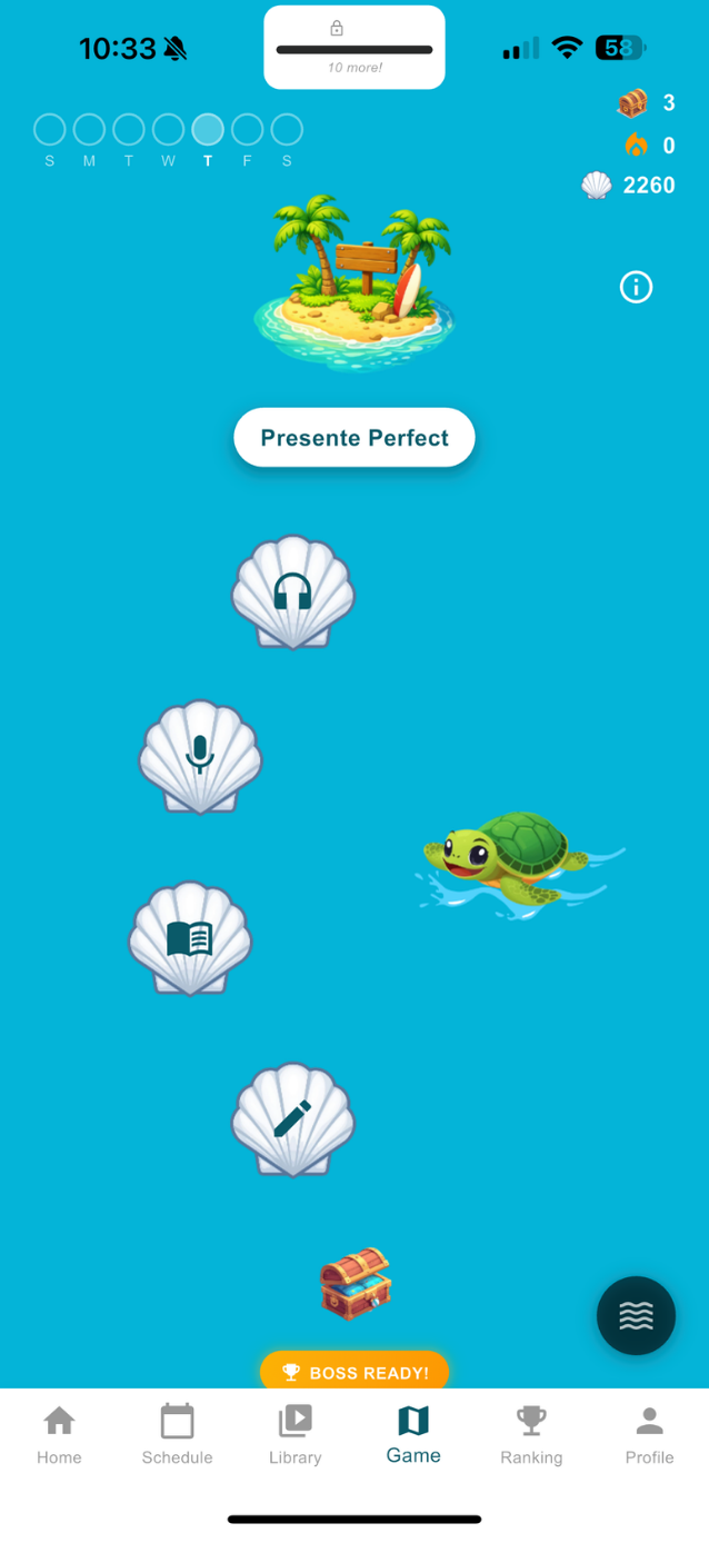 Ocean English game screen